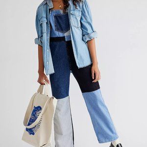 NWT Free People x The Ragged Priest Dissolver Dungarees Denim Overalls